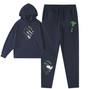 Masculino treino hoodies 2 peça conjunto terno esportivo outono e inverno casual camisola de manga longa calças camisolas terno esportivo roupas de marca para os amantes