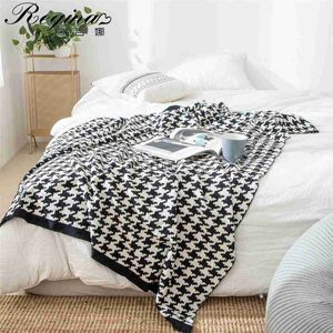 Filtar Regina Classic Houndstooth Plaid filtar mjuk bomullsoffa stickad kast filt säng singel queen king säng bättre täcke filtar hkd230922