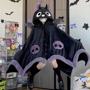 담요 kawaii bat y2k 플러시 담요 소프트 까마귀 잠옷 홈 동물 따뜻한 웨어러블 담요 망토 크리스마스 선물 hkd230922