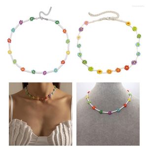 Catene Collana a catena intrecciata realizzata a mano Perline in resina multicolore Materiale regalo per gioielli per le donne Fidanzate