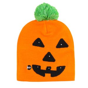 Fashion Designer hats LED Halloween Pumpkin Hat with Ball Beanie Knitted Hats Party Adult Children's cap Decoration Gift Winter Hat Men and Women q166