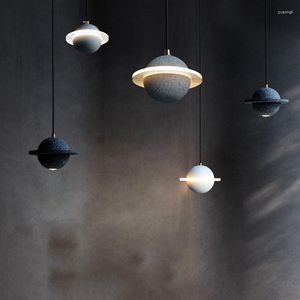 Pendant Lamps Nordic Planet Small Chandelier Post-Modern Creative Personality Restaurant Bar Resin Bedroom Bedside Lamp Wholesale