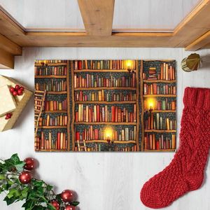 Carpets Interesting Bookshelf Books Flower Floor Mats Toilet Carpet Home Decor S Door Outdoor Entrance Porch Tapete