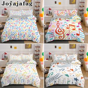 Bedding sets Adult Kids Single Double Comforter Covers Music Note Print Queen King Quilt Cover With Pillowcase 3d Set 230921