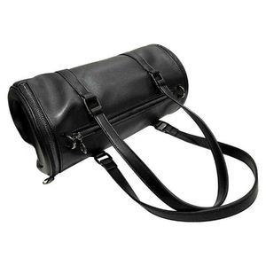 Сумка через плечо, новая сумка, модная женская сумка для путешествий, кожаный цилиндр, черная женская сумка-мессенджер, нишевый кошелек 0921