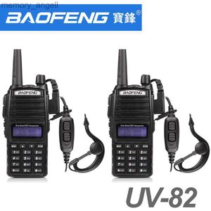 Walkie Talkie 1cs/Lot UV-82 5W Walkie Talkie Baofeng Radyo UV 82 Çift PTT İki yönlü radyo çift bant UHF VHF Radyo 10 KM FM Radyo HKD230922