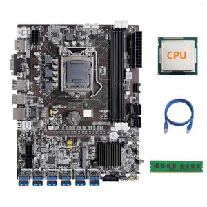 Płyta główna B75 ETH Mothera Mothera 12 PCIE do USB LGA1155 z losowym procesorem DDR3 4GB 1600MHz RAM45 kabel sieciowy