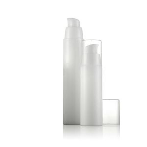 15 ml 30 ml 50 ml Shampoo in plastica vuota bianca Contenitori per campioni cosmetici Emulsione Lozione Bottiglie con pompa airless ZZ