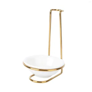 Geschirr Sets Suppe Löffel Sieb Halter Küche Rack Scoop Stand Edelstahl Lagerung Regal Geschirr Unterstützer Gold Utensilien