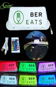 UB EATS Sign Wireless Car Badges Taxi Cab Roof Top Topper Light Lamp Bright LED for drivers3559733