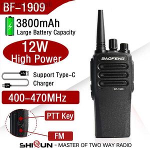 Walkie Talkie Baofeng BF-1909 12W High Power Walkie Talkie Long Range FM Two Way Radio Type C充電トランスミッターアップグレードBF888S UV-5R UV82 HKD230922