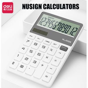 Calculators Deli 12-digit Electronic Calculator Home Office Desktop Calculator Student Supplies Financial Tools Coin Cell Solar Calculator 230922
