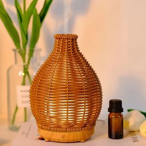 1pc Rattan Look Essential Oil Diffuser with Waterless Auto Shut-off Protection for Aromatherapy and Humidification