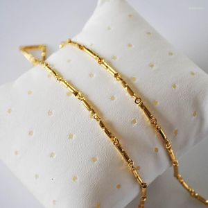 Chains Gold-Plated Necklace Men Fashion Imitation Gold Beads Solid Column Circular Bamboo Section Vietnam Sand