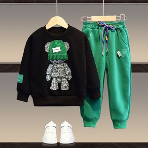 Kläder sätter danskläder barn loungewear kostymer för pojkar flickor hösten tracksuit junior barn pullover byxor 2 st baby björn set 2-14y 230922