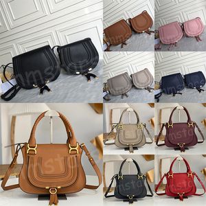 Tassel Marcie Saddle Bag Pequeno Médio Couro Designer Carteira Flap Fechamento Magnético Bolsa Mulheres Homens Duplo Carry Bolsas de Ombro Crossbody Tote Purse