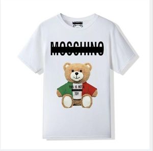 2023 Moschin Designer Högklassig kvinnors bomullst-shirt Mäns och kvinnors stil Crewneck Kort ärm T-shirt Fashion Print Loose Short