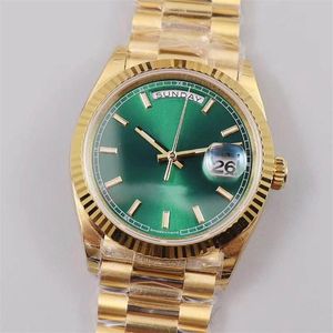 Lyxiga armbandsur för damer Automatisk dubbel kalender prime classi 41mm rostfritt stål rosguld armband safir glas lumin268l