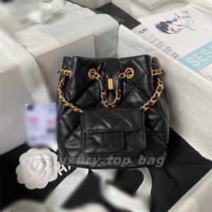 Fashion Bags Workshop 23A Cowide Backpack Rhomb Chain Mini Rucksack Advanced Sense Bucket -Tasche