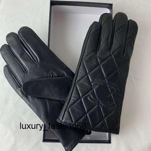 5つの上の指の手袋女性冬の革の手袋暖かく断熱されたシープスキンの指先の手袋でサイクリングするための豪華なタッチスクリーン