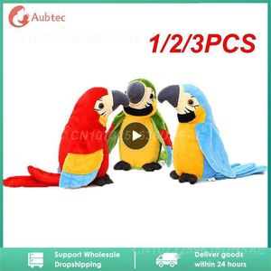 Plush Dolls Repeats What You Say Electric Talking Parrot Plush Toy Soft Stuffed Animal Doll Interactive Toys For Kids Birthday 230922