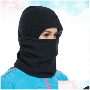 Bandanas Clava WindProof Ski er Cap Fleece Thermal Neck Warmer Cycling Hood for Kids Men Black Drop Delivery Accessories Hats Dh1x7