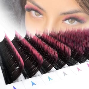 Cílios Postiços Comango Gradiente Rosa Vermelho Verde Azul Roxo Cor Cílios Extensão Individual Faux Mink Ombre Olho Falso Cílios Coloridos 230921