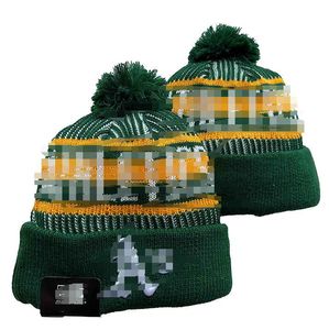 Lyxiga mössa friidrott beanie oakland designer vinter bönor män kvinnor modedesign stickade hattar fall ull cap brev jacquard unisex varm skalle sport stickad hatt