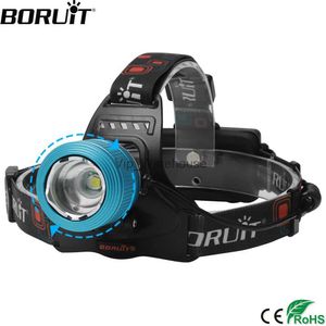 Налобные фонари BORUiT RJ-2800 Светодиодный мощный налобный фонарь 1000LM 3-режимный зум-фара Перезаряжаемый 18650 Водонепроницаемый налобный фонарь для кемпинга HKD230922