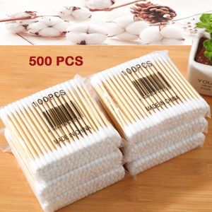 Double Head Wood Cotton Swab Makeup Lipstik Cotton Buds Tip Sticks Nose Ear Cleaning Health Care Tools Coton Tige Maquillage