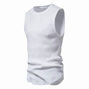 Men's Vests 2023 Summer Thread Tank Top Wide Shoulder Loose Fit Sports Fitness Cut Sleeve Bottom Sleeveless Tshirt Sweetheart 230921