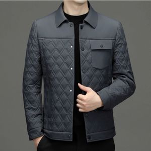 Mens Down Parkas Minglu Autumn Winter Luxury Solid Color Single Breasted Business Casual Male Jackets and Coats 4XL 230922