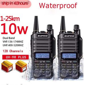 Walkie talkie 1/2 st 10w vattentät walkie talkie baofeng uv 9r plus skinkradio cb radio comunicador med fm radio och hkd230922