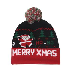 LED Christmas knitted Hat kid Adults Santa Claus Snowman Reindeer Elk Festivals Hats Xmas Party Gifts Cap Fashion Designer hats Men's and women's beanie q119