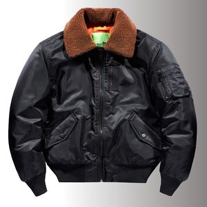 Herren Daunenparkas Winter Vintage Air Force Pilot Jacke Männlich M1Bomber Flight Us Outwear Mäntel Militär Hip Hop Taktische Armee Pelzkragen 230922