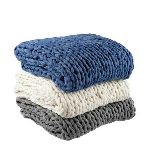 Blankets One Super Chunky Knitted Throw Blanket White 50 Touhou H blanket cashmere Tokio htel Bed straps set Lankybox Raccoon Aka H b HKD230922