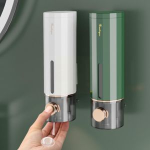 Flytande tvål dispenser 450 ml väggmonterad flytande tvål dispenser badrum duschgel container schampo flaskhand tryck för kök toalett tillbehör 230921