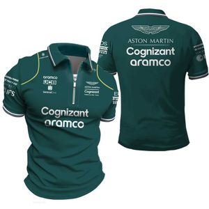 Camisetas masculinas Moda Aston Martin 2024 F1 Team Camisetas Piloto de corrida espanhol Fernando Alonso 14 e STROLL 18 Camisas polo grandes