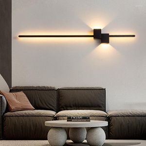 Designers de lâmpadas de parede recomendam tira minimalista quarto cabeceira criativa moderna sala de estar simples