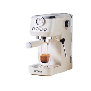 Petrus Coffee Machie 20 Bar Espresso Coffee Maker Milk Frother Steam Wand för Cappuccino Metal Body Automatisk extraktion