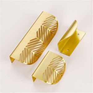 Other Door Hardware Leaf Shape Furniture Cupboard Cabinet Wardrobe Der Pl Knob Brass Handle 361C3 Drop Delivery Home Garden Building S Dhxd8