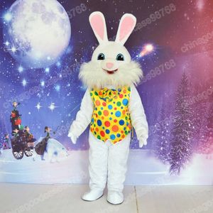 Costume da mascotte di coniglio con giubbotto pasquale di alta qualità Vestito da festa operato da Halloween di alta qualità Vestito da personaggio dei cartoni animati Vestito da carnevale unisex per adulti