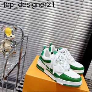 2023ss Designer Skate Sneaker Virgil Casual Shoes Calfskin Leather Abloh Black White Green Red Blue Leather Overlays womens mens shoes