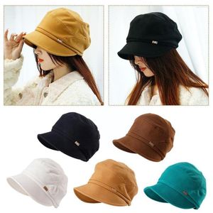 Ball Caps 2023 Women Sboy Beret Cap Hats Dopasowane eleganckie jesienne kolor retro All Plain Lady E4e5