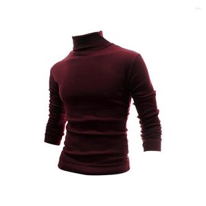 Maglioni da uomo tinta unita tendenza casual dolcevita maglione di cashmere pullover slim fit fondo lavorato a maglia per uomo con interno caldo S-2XL