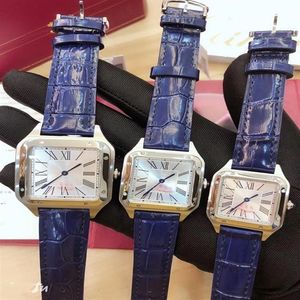 Masculino feminino relógio de pulso moda caixa de aço mostrador branco relógio de quartzo pulseira de couro estilo de negócios 078-32488