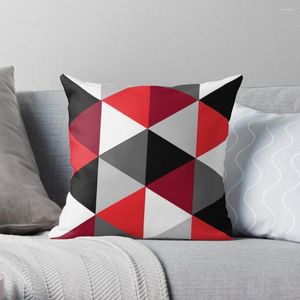 Travesseiro vermelho preto branco e cinza padrão lance S para capas decorativas de sofá