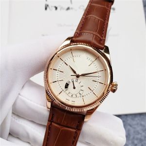 Relógio masculino de luxo novo cellini M50505-0020 relógio de movimento automático masculino 39mm ouro ss2813 caixa de aço fino relógio com pulseira de couro aaa