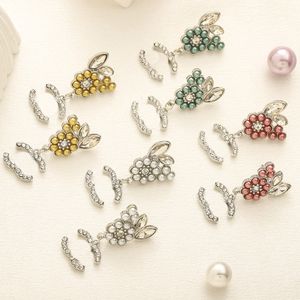 Charm-Ohrringe mit Stempel, Boutique-Diamantkristall, Herbstmode, hochwertiges Ohrstecker-Design für Frauen, Liebesgeschenk, Ohrringe, Sier Jewelry