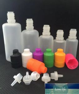 Bottiglie di plastica colorate per tutti gli abbinamenti 3 ml 5 ml 10 ml 15 ml 20 ml 30 ml 50 ml 60 ml 100 ml 120 ml Bottiglie contagocce con punte lunghe e sottili Tappi antimanomissione